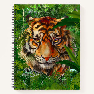 Oerwoud Tiger Notitieboek - Groene tijgerkunst