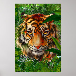 Oerwoud Tiger Poster Colorful Tiger Poster