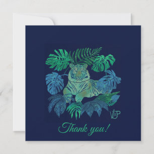 Oerwoud tijgerblauw bedankkaart