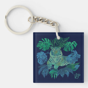 Oerwoud tijgerblauw sleutelhanger