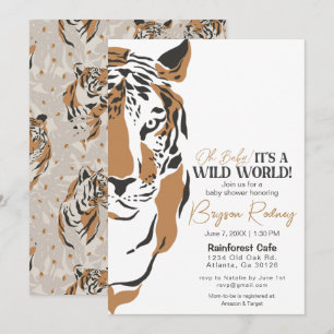 oerwoud tijgerjongen baby shower uitnodigen kaart