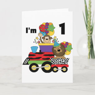 Oerwoud Train 1e Verjaardag T-shirts en geschenken Kaart
