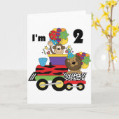 Oerwoud Train 2e Verjaardag T-shirts en geschenken Kaart (Gele Bloem)