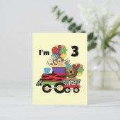 Oerwoud Train 3e Verjaardag Tshirts en geschenken Briefkaart (Staand voorkant)
