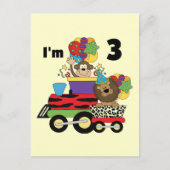 Oerwoud Train 3e Verjaardag Tshirts en geschenken Briefkaart (Voorkant)