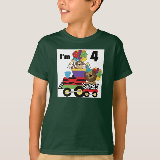 Oerwoud Train 4e Verjaardag Tshirts en geschenken (Voorkant)
