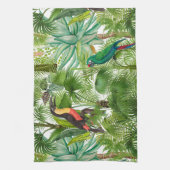 Oerwoud, tropisch, vogels, toucans, wortelen, theedoek (Verticaal)
