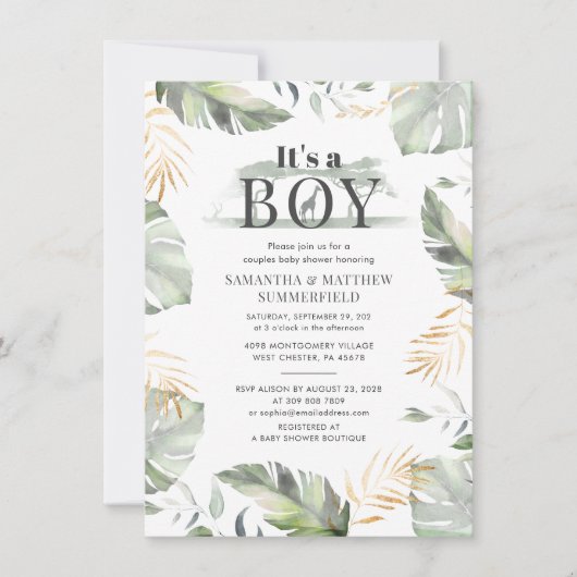 Oerwoud van bosdieren Varkens Baby shower Kaart (Voorkant)