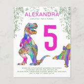 Oerwoud van Dinosaur 5e verjaardag van de roze beg (Voorkant)