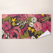 Oerwoud van Floral met een smakerspatroon, tropisc Badhanddoek (Badhanddoek)