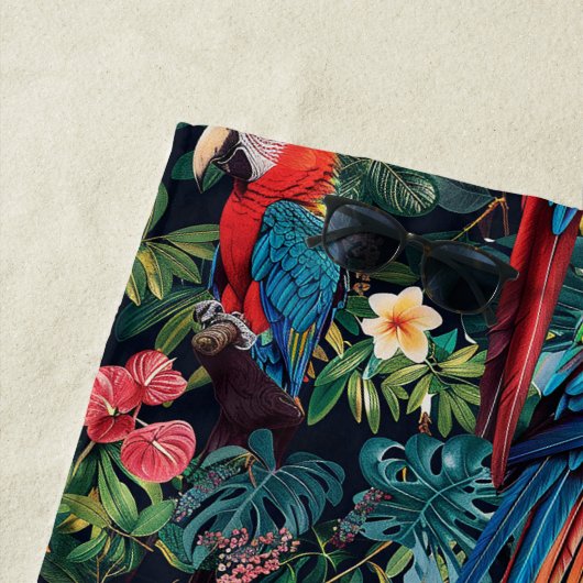 Oerwoud van papegaai strandlaken (In situ)