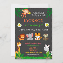 Oerwoud verjaardagsuitnodiging Dieren nodigen uit Kaart