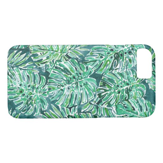 OERWOUD VIBES Green Tropical Monstera Pattern Case-Mate iPhone Case (Achterkant (Horizontaal))
