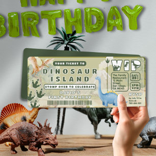 Oerwoud Volcano Dinosaur Theme Park Ticket Verjaar Kaart
