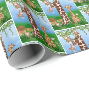 oerwoud voor 1e verjaardag cadeaupapier