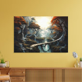 Oerwoud Wanderer: Fantasy Landschapskunst in het g Canvas Afdruk (Insitu (Woonkamer))