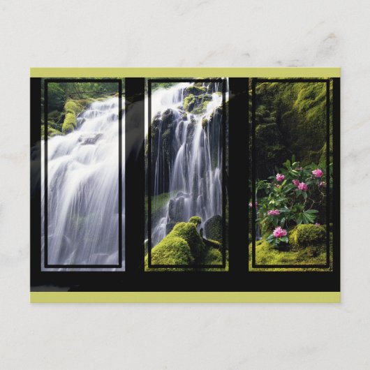 Oerwoud Waterfall Triptych Digital Art Briefkaart (Voorkant)