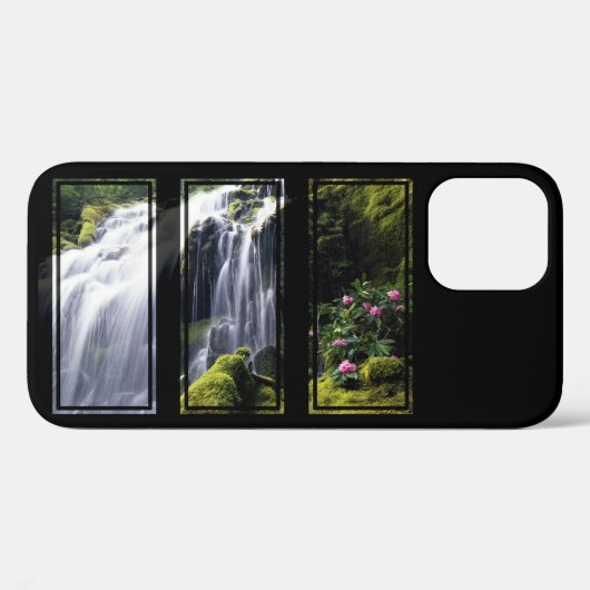 Oerwoud Waterfall Triptych Digital Art Case-Mate iPhone Case (Achterkant (horizontaal))