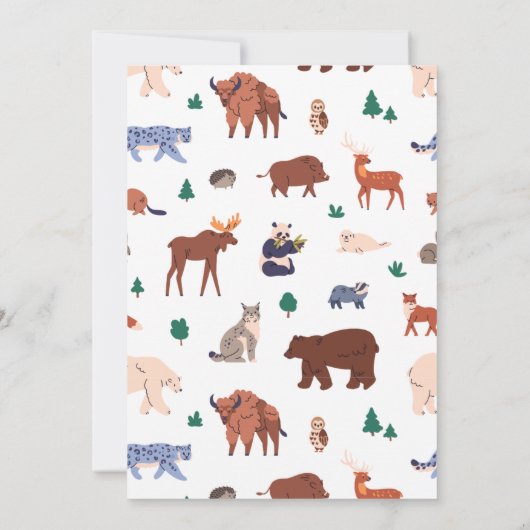 Oerwoud Wild One Baby shower Bedankkaart (Achterkant)