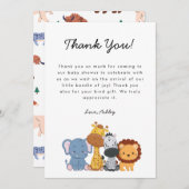 Oerwoud Wild One Baby shower Bedankkaart (Voorkant / Achterkant)