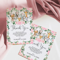  Oerwoud Wilde Dieren Roze Bloemen Baby Girl