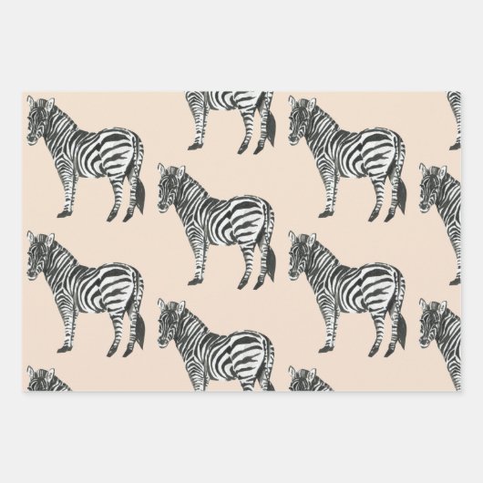 Oerwoud Zebra Wilde Patroon & Aangepaste Naam Inpakpapier Vel (Voorkant 3)