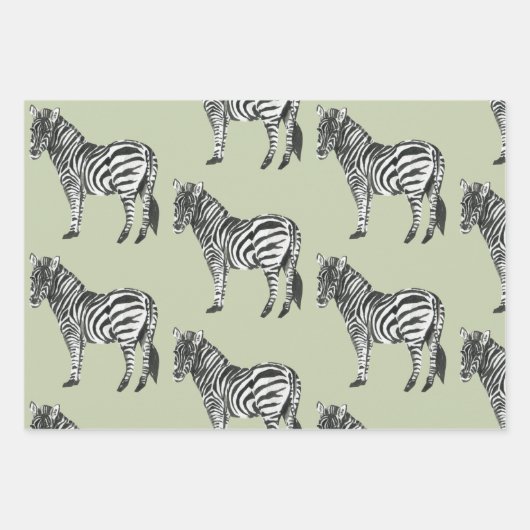 Oerwoud Zebra Wilde Patroon & Aangepaste Naam Inpakpapier Vel (Voorkant 2)