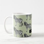 Oerwoud Zebra Wilde Patroon & Aangepaste Naam Koffiemok (Links)