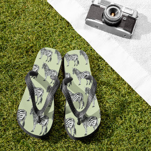 Oerwoud Zebra Wilde Patroon & Aangepaste Naam Teenslippers