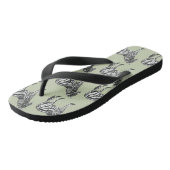 Oerwoud Zebra Wilde Patroon & Aangepaste Naam Teenslippers (Schuin)