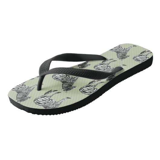 Oerwoud Zebra Wilde Patroon & Aangepaste Naam Teenslippers (Schuin)