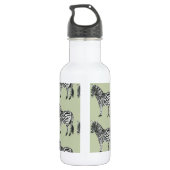 Oerwoud Zebra Wilde Patroon & Aangepaste Naam Waterfles (Achterkant)