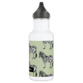 Oerwoud Zebra Wilde Patroon & Aangepaste Naam Waterfles (Rechts)