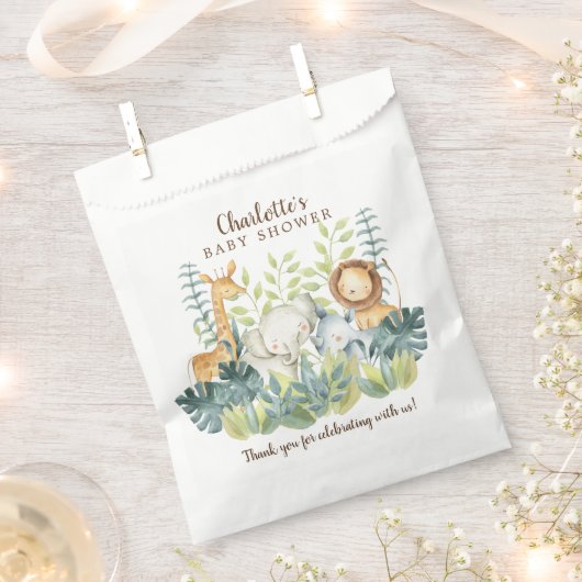 Oerwouden Dieren Baby showers Bedankzakje (Geknipt)