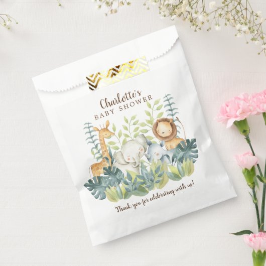Oerwouden Dieren Baby showers Bedankzakje (Gezegeld)