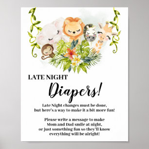 Oerwouden Dieren Het Baby shower van de late nacht Poster