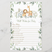 Oerwouden dieren wensen Baby shower gaam (Voorkant)