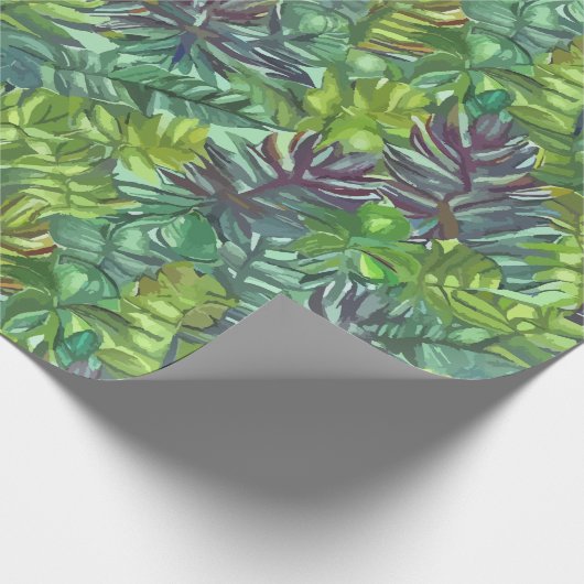 Oerwouden foliën naadloos patroon cadeaupapier (Hoek)