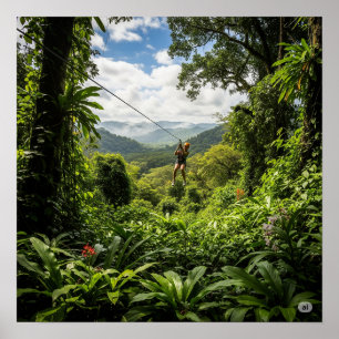 Oerwouden luifel met ritslijn poster