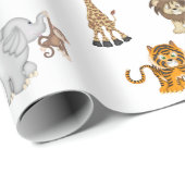 Oerwouden op wit cadeaupapier (Rol Hoek)