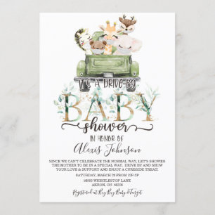 Oerwouden rijden door dierlijk Baby shower Kaart