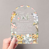 Oerwouden, Safari, Bloemen, Baby shower Acryl Uitnodigingen (Insitu (Draagbaar))