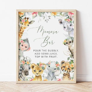 Oerwouden, Safari, Bloemen, Momosa Bar Poster