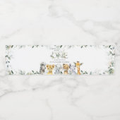 Oerwouden, Safari, Wild One, Baby shower Waterfles Etiket (Enkel label)