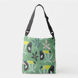 Oerwouden, tropische elementen, naadloos. crossbody tas