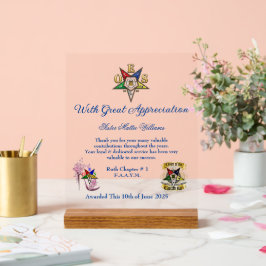 OES Appreciation Award acryl teken Acryl Bord
