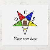 OES Eastern Star Sister Masonry Order Likeurfles Etiket (Enkel label)