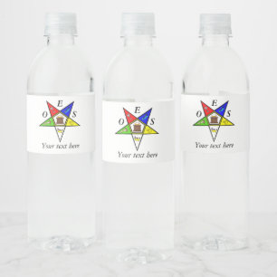 OES Eastern Star Sister Masonry Order Waterfles Etiket