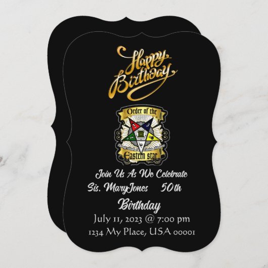 OES Invitation d'anniversaire (Devant / Derrière)