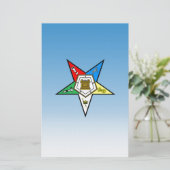 OES Orde van de Oosterse Star Blue Briefpapier (Staand voorkant)